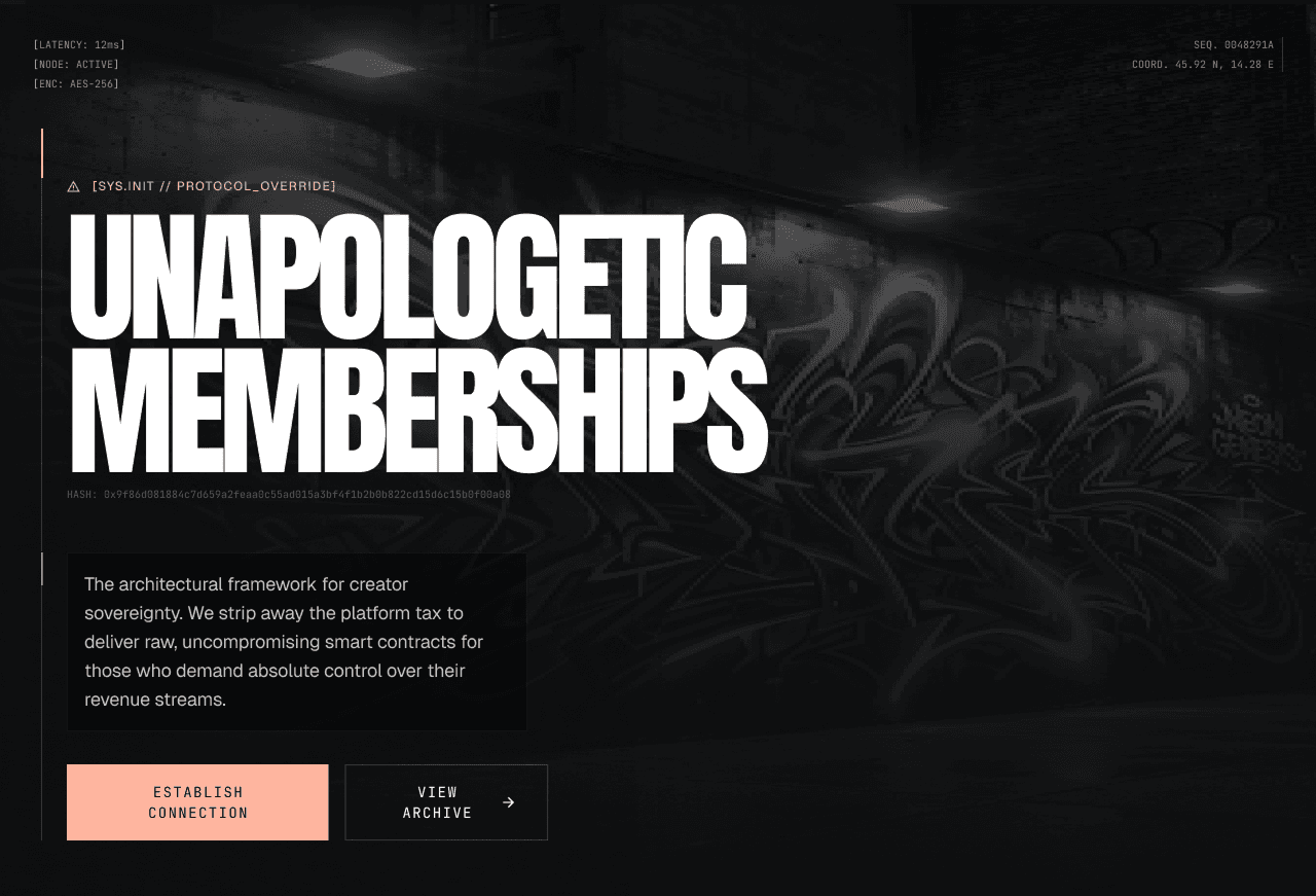 Fanslayer hero section introducing wallet-native memberships