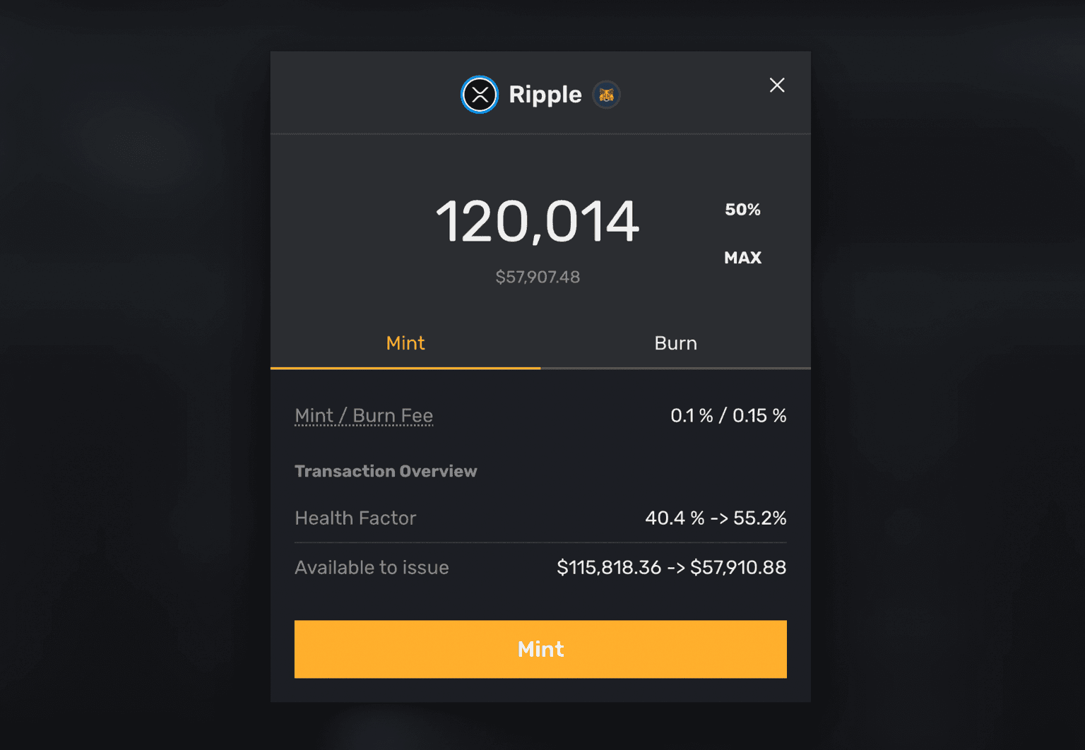 Synthetic Asset Minting Process