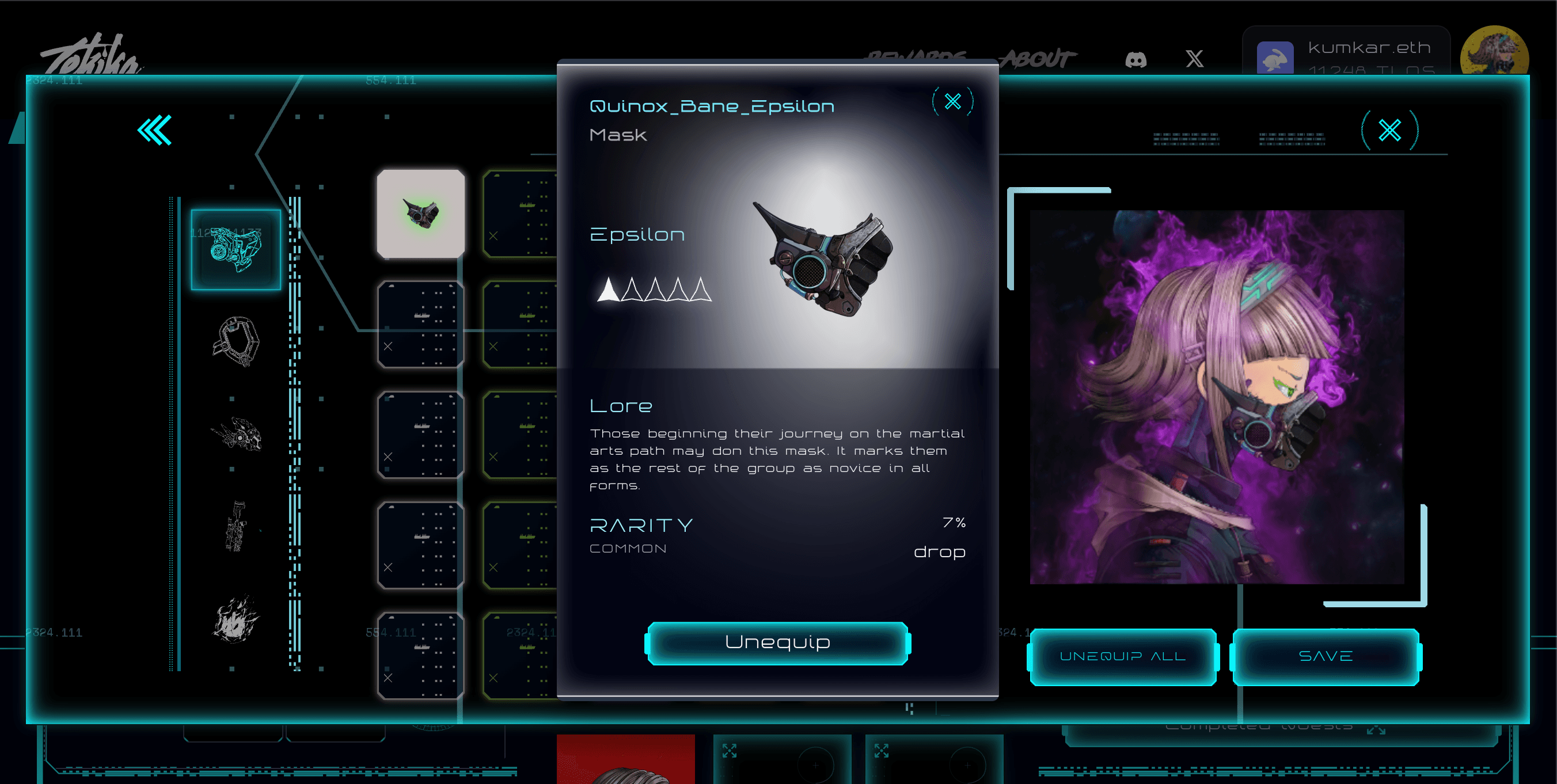 Barbarian Epsilon Mask Details Modal