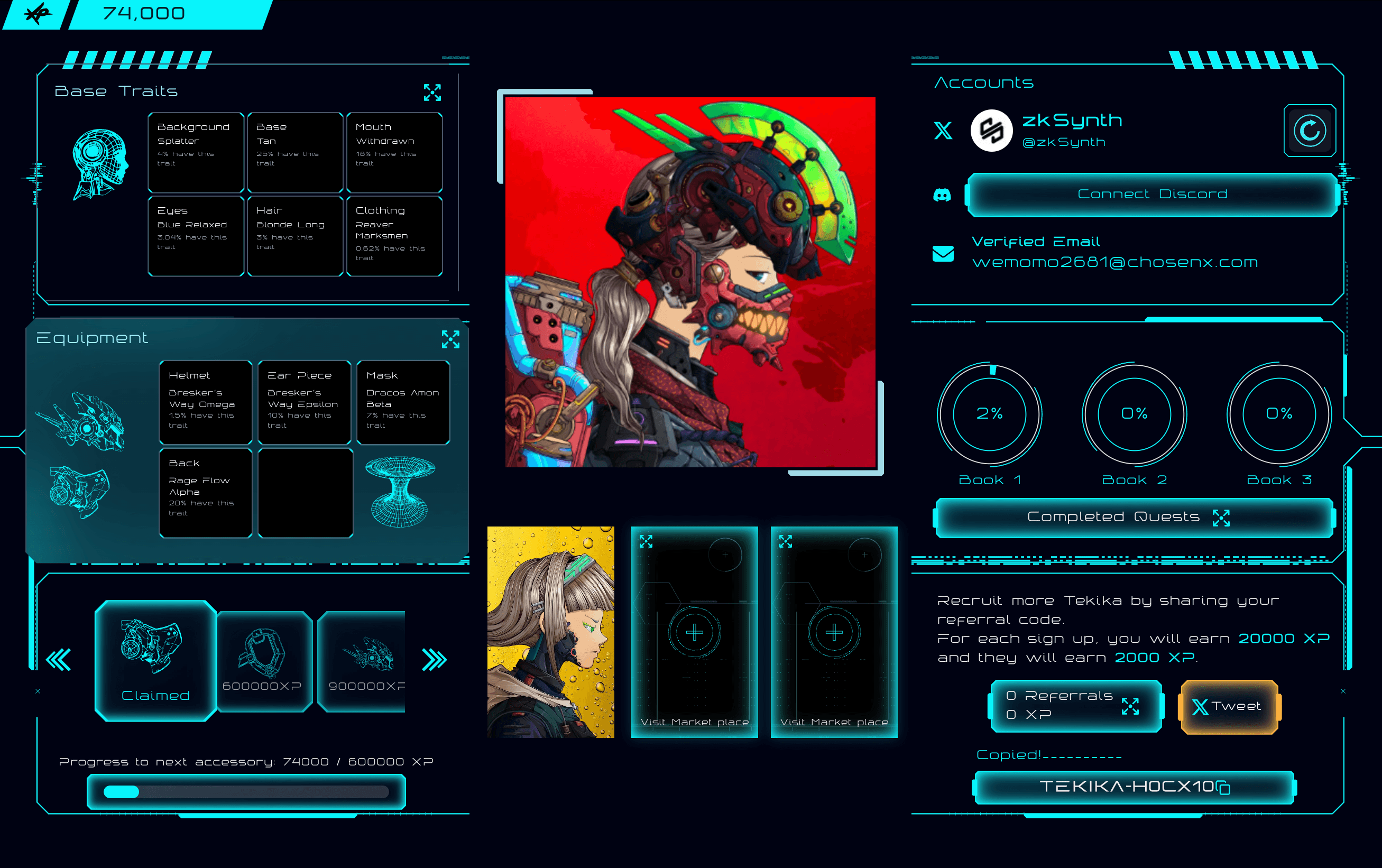 Profile showing total XP and progress bar