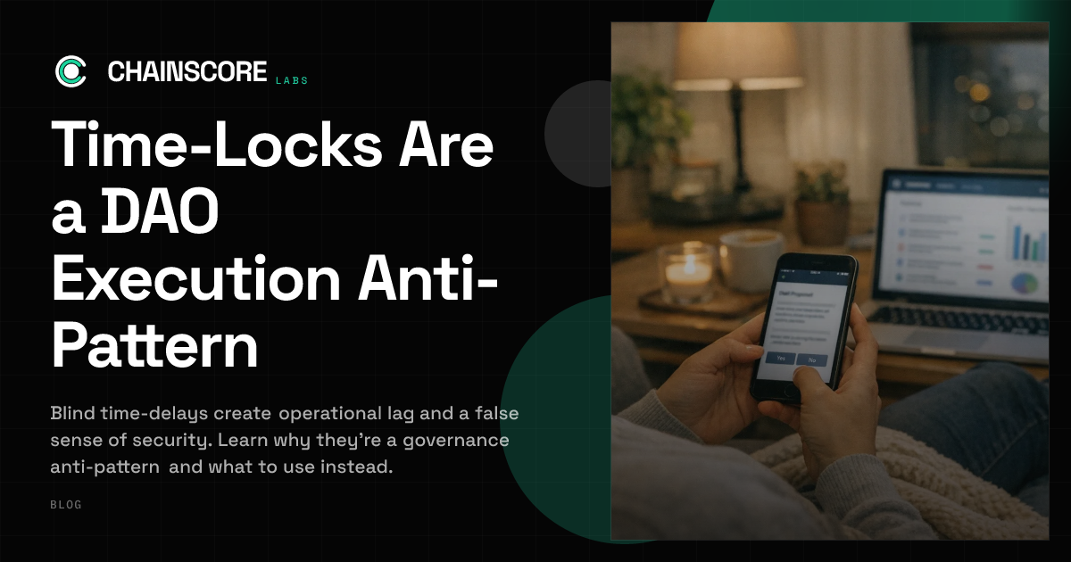 Time-Locks Are a DAO Execution Anti-Pattern | ChainScore Blog