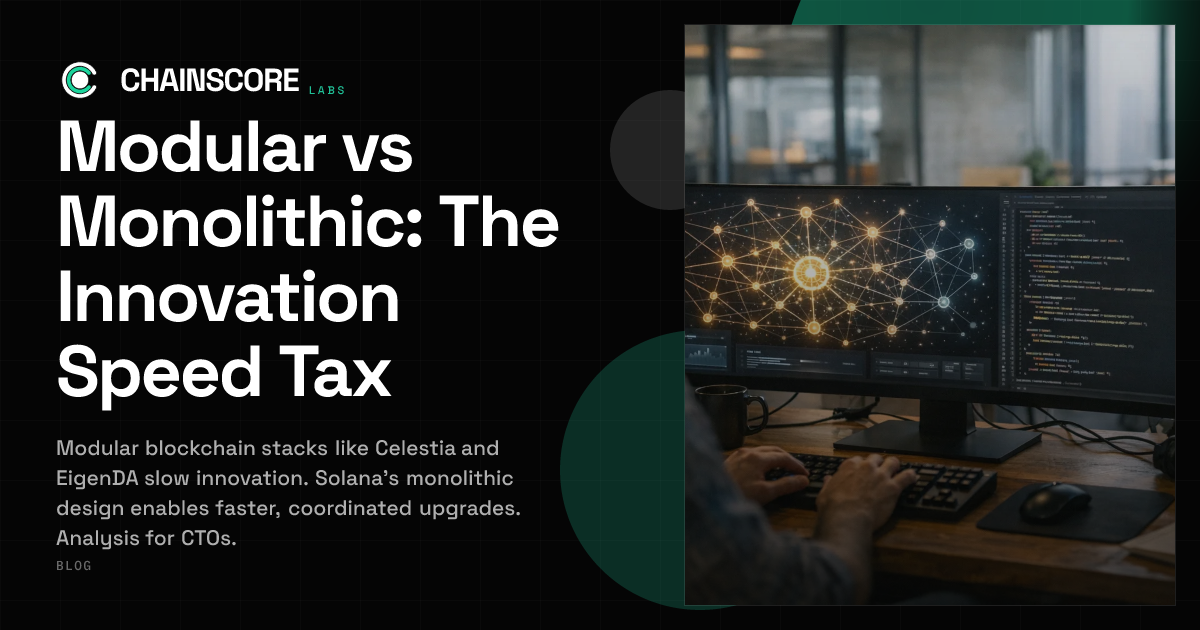 Modular vs Monolithic: The Innovation Speed Tax | ChainScore Blog