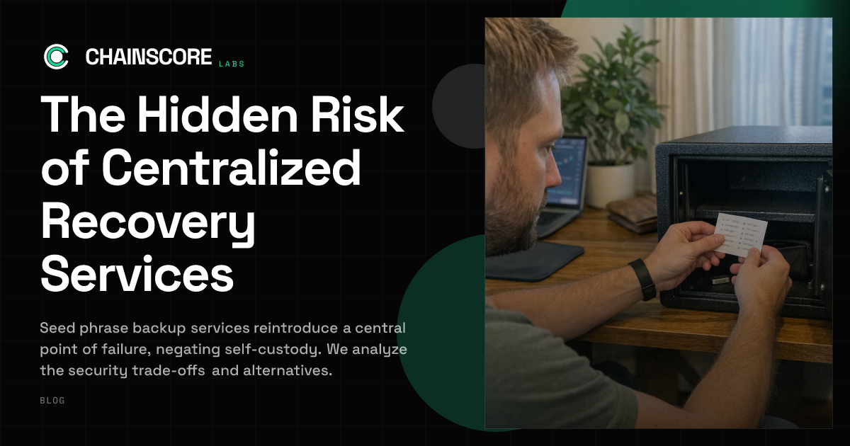 The Hidden Risk of Centralized Recovery Services | ChainScore Blog