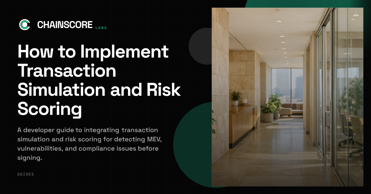 How to Implement Transaction Simulation and Risk Scoring | ChainScore ...