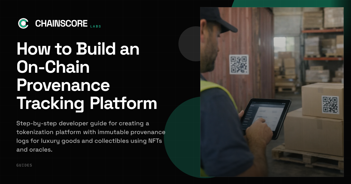 How to Build an On-Chain Provenance Tracking Platform | ChainScore Guides