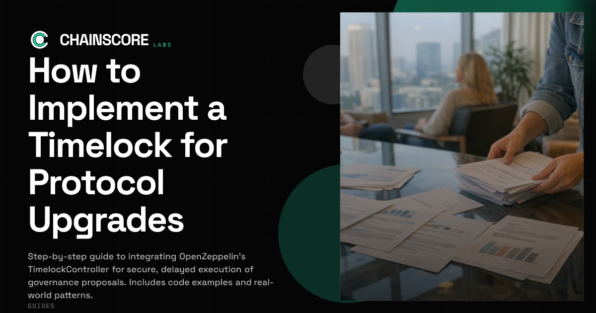 How to Implement a Timelock for Protocol Upgrades | ChainScore Guides